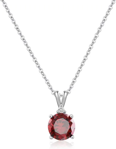 Miniatura 8 de 8mm Round Cubic Zirconia Sterling Silver Necklace Dainty Necklace Birthstone Jewelry Pendant Necklaces for Women