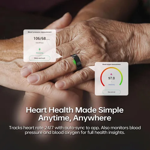 Miniatura 7 de FitElf 3 Pro Smart Ring—Rastreador de salud y fitness para mujeres y hombres Monitor de frecuencia cardíaca, sueño y presión arterial