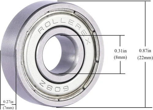 Miniatura 2 de Rollerex Atlas 608ZZ - Rodamientos de ruedas prelubricados ABEC 5 y ABEC-1 para patines en línea, cuchillas de rodillo, scooters, RipStiks