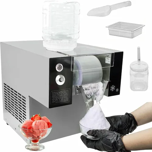 Máquina trituradora de hielo comercial, Máquina de hielo de copo de nieve, Máquina de hielo continua, Trituradora de hielo de acero inoxidable,