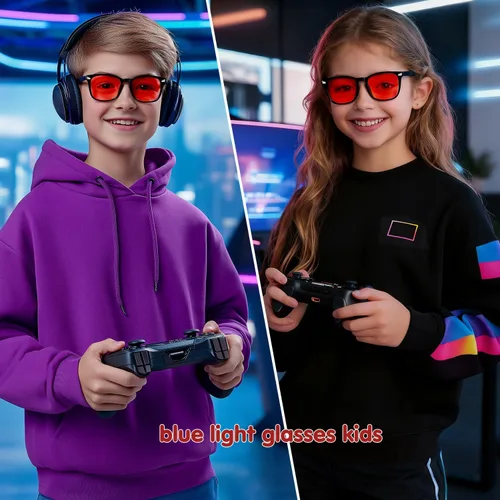Miniatura 3 de Lentes de bloqueo de luz azul para niños y niñas, TR90, irrompibles, antirreflejos, UV400 de 2 a 18 años 1 Par Mix-Y
