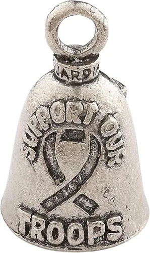 Miniatura 10 de Guardian Bell Campana patriótica de buena suerte con llavero y bolsa de regalo de terciopelo negro Campana de motocicleta Peltre sin plomo