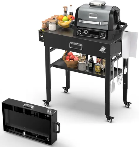 Miniatura 11 de Mesa de Parrilla Plegable para Interior Portátil Compatible con Parrilla de Madera al Aire Libre Ninja (Serie OG701 OG850 OG951), Espacio Grande