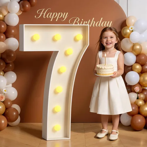 Miniatura 93 de Números de marquesina de 4 pies de alto, 4 pies de alto, números grandes iluminados 0 para 30, 40, 50, 60, decoración de fiesta de cumpleaños
