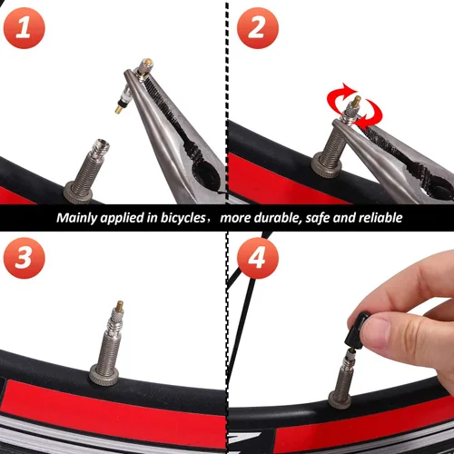 Miniatura 4 de Boao 20 Piezas Núcleo de Válvula Presta de Bicicleta de Repuesto de Latón sin Cámara para Bicicleta de Carretera MTB sin Cámara, Stan's, Vittoria