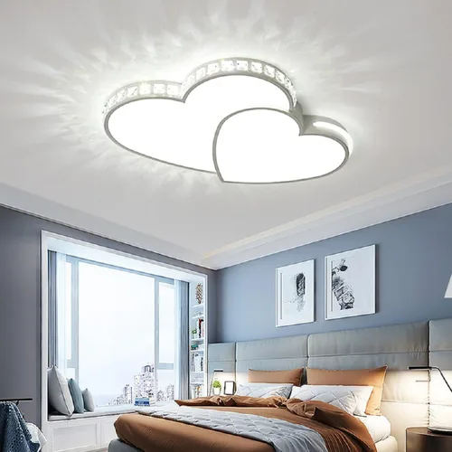 Miniatura 3 de Gdrasuya10 Lámpara de techo LED de cristal en forma de corazón, moderna lámpara de techo de montaje empotrado de cristal romántica para sala