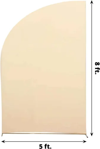 Miniatura 193 de Efavormart - Juego de 4 fundas de elastano beige para arco de media luna, fundas de telón de fondo Chiara de 2.5 pies a 7 pies para escenarios