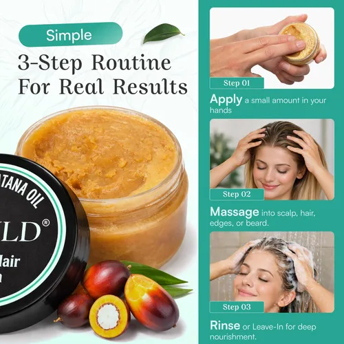 Miniatura 5 de SPOILD Aceite de batana crudo para el crecimiento del cabello, procedente de Honduras, aprobado por el Dr. Sebi, 100% orgánico y sin refinar