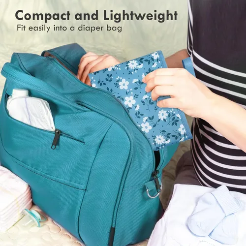 Miniatura 4 de Cambiador de pañales portátil para bebé, cambiador compacto impermeable con correa para la muñeca, cambiador de viaje lavable para bolsa de pañales