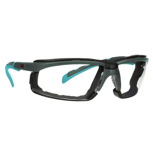 Miniatura 6 de 3M Gafas de seguridad, serie Solus 2000, ANSI Z87, antiarañazos, lente de espejo rojo, marco gris/rojo, patillas de trinquete ajustables