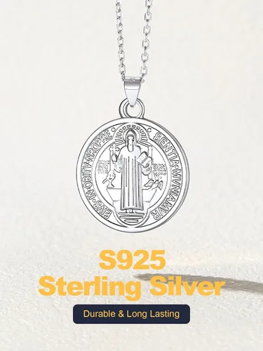Miniatura 111 de U7 Saint Benedict/Michael Medal Necklace, 316L Stainless Steel Virgin Mary Necklace for Men Women, Bible Verse Protection Necklace Catholic