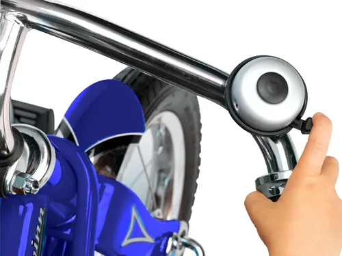 Miniatura 8 de Schwinn Triciclo Roadster, bicicleta de rueda delantera de 12 pulgadas para niños de 2 a 4 años, centro de gravedad bajo, marco de acero retro, Azul