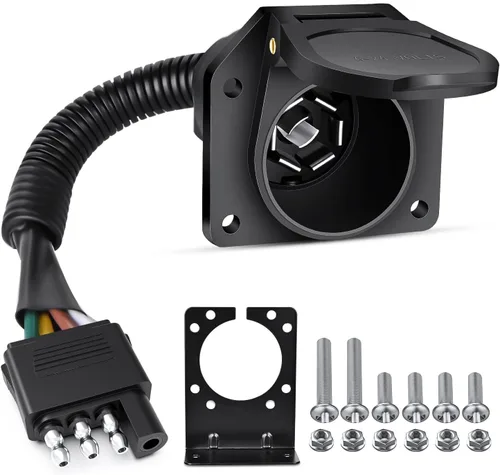 Miniatura 14 de Nilight Kit de arnés de cableado de enchufe de remolque de 7 pines 55243 para lado del vehículo, 7 vías, tipo RV, enchufe USCAR, compatible con Ford