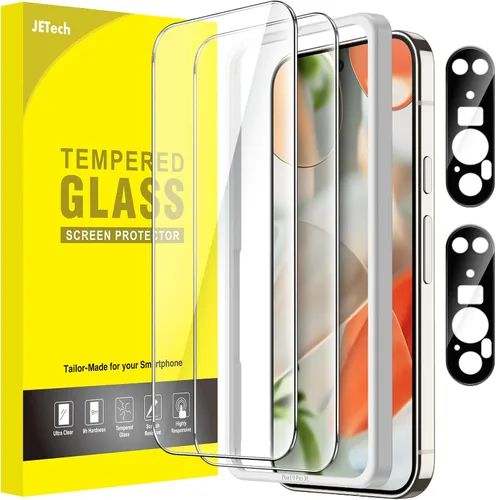 Miniatura 15 de JETech Protector de pantalla para Google Pixel 6a de 6.1 pulgadas con protector de lente de cámara, herramienta de fácil instalación, compatible