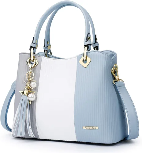 Bolsos para mujer con múltiples bolsillos internos en bonita combinación de colores, bolso de mano para mujer