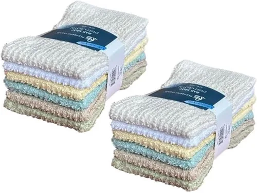 Miniatura 5 de Paquete de 10 paños de limpieza de cocina 100% algodón, súper absorbente, lavable a máquina, multiusos para el hogar, tamaño de la cocina: 12 x 12