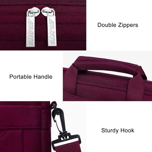 Miniatura 4 de MOSISO Bolsa de hombro mensajero para laptop compatible con MacBook Air de 15 pulgadas M4 M3 M2/Pro de 16 pulgadas M4 M3 M2 M1, 15-15.6 pulgadas HP