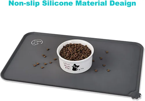 Miniatura 5 de Tapete de silicona impermeable para alimentación de perros y gatos, antideslizante, fácil de limpiar, mantel individual (28 x 24 pulgadas)