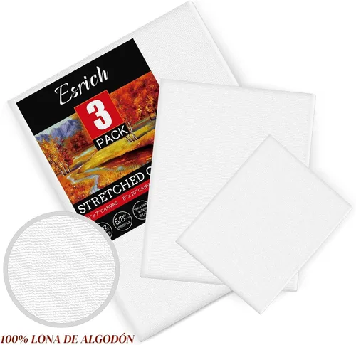 Miniatura 3 de 3 paquetes de lienzos para pintar con paquete múltiple 11x14, 5x7, 8x10, lienzo para pintar con pintura al óleo y acrílica