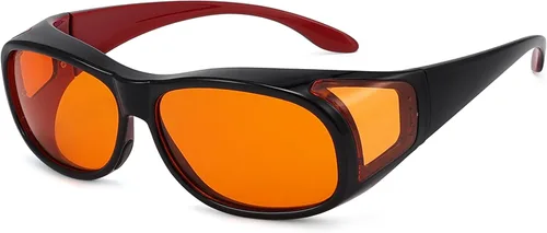 Miniatura 22 de Eyekepper Reducción de Luz Azul al 100%, Gafas de Computadora de Bloqueo Anti-Azul Fitover con Lente Extra Ámbar 1804-negro-100% bloqueo de luz azul