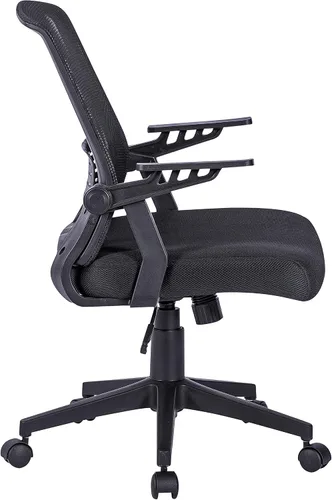 Miniatura 6 de Techni Mobili, Silla ergonómica negra de malla de oficina Mid-back office chair, lumbar support, breathable mesh back, height adjustable, flip-up