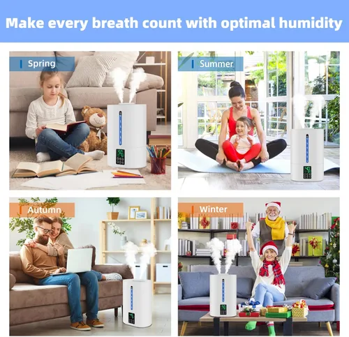 Miniatura 9 de Humidificadores de 6 L para dormitorio, habitación grande, hogar, humidificador fresco y cálido para bebés y plantas, humidificadores de escritorio