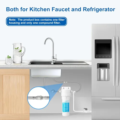Miniatura 2 de Sistema de filtro de agua para debajo del fregadero, filtro de agua debajo del mostrador para grifo de cocina, refrigerador y máquina de hielo