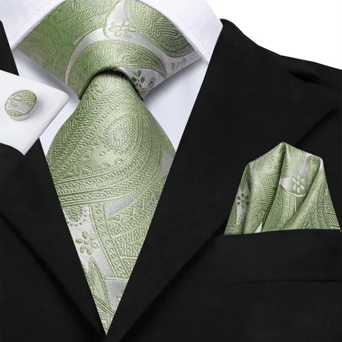 Miniatura 232 de Dubulle Corbata tejida de cachemira para hombre y gemelos de pañuelo para hombre, conjunto de gemelos para boda formal y negocios