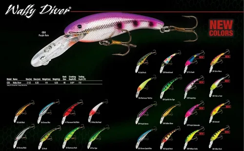 Miniatura 3 de Cotton Cordell Wally Diver Walleye Crankbait Señuelo de pesca Gancho Chartreuse