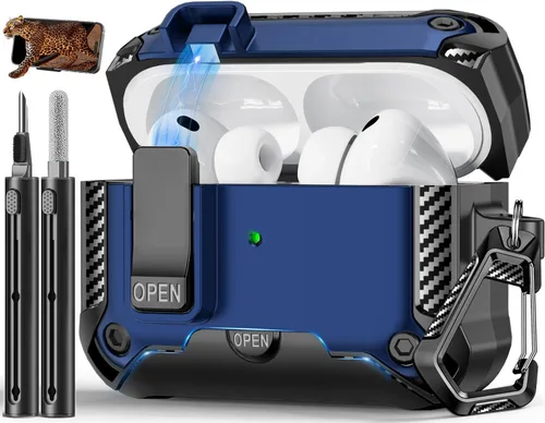 Miniatura 28 de Funda para AirPods Pro de 2 generación con soporte para teléfono, diseño de interruptor automático de protección completa contra caídas con kit