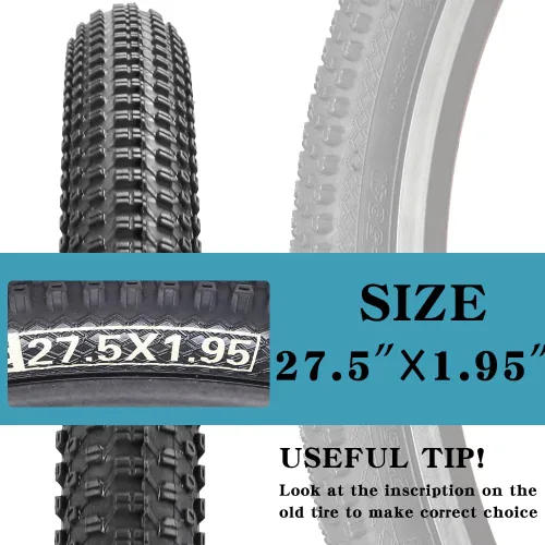 Miniatura 6 de Paquete de 1 o 2 neumáticos de bicicleta de 24"/26"/27.5"x1.95" con capa antipinchazos de 0.118 in para neumáticos de bicicleta de montaña con o sin