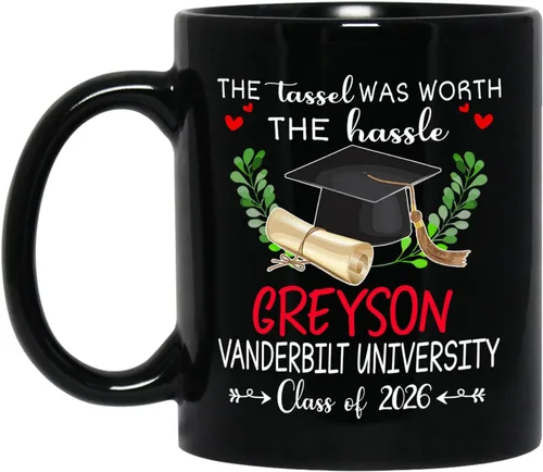 Miniatura 14 de Ever A Global Pandemic Couldn't Stop Me Taza de café de regalo para amigos graduados, taza de café negra de graduación personalizada con nombre