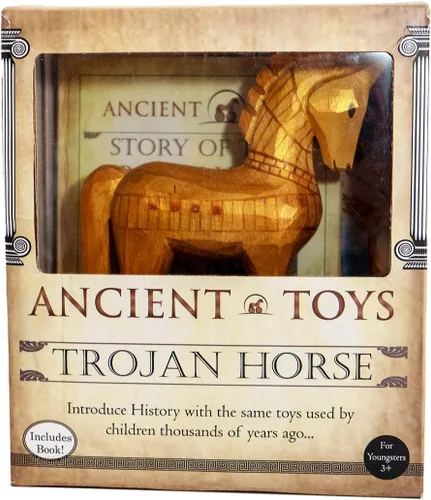 Miniatura 4 de Ancient Toys - Juguete de madera de Troya con libro de tapa dura! Enseña a los niños sobre la historia a través del juego interactivo