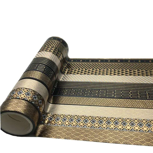 Miniatura 5 de VIVIQUEN Juego de cintas washi doradas de 0.59 pulgadas (0.591 in), paquete decorativo para álbumes de recortes, manualidades, envoltura de regalos