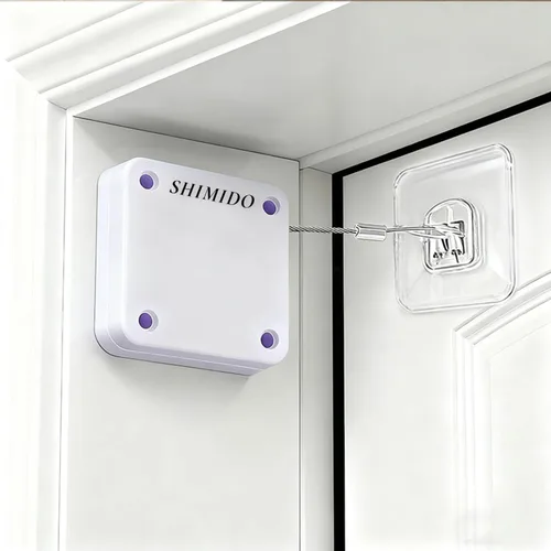 SHIMIDO - Cierrapuertas automático mejorado sin perforaciones de 1000 g para puerta de pantalla, cierrapuertas automático deslizante con cordón de 2