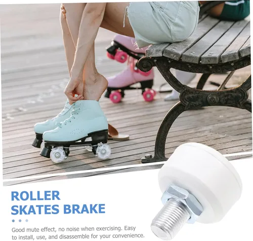 Miniatura 4 de Kisangel Patines de ruedas Patines de freno Patines ajustables Patines de cuatro ruedas Patines de ruedas Bloque de freno de goma Tapón Patines