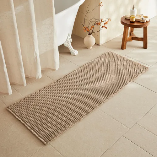 Miniatura 120 de TYUU Tapete de baño estilo gofre, tapete de baño bohemio, antideslizante, lavable, súper absorbente, de secado rápido, bonito tapete de baño