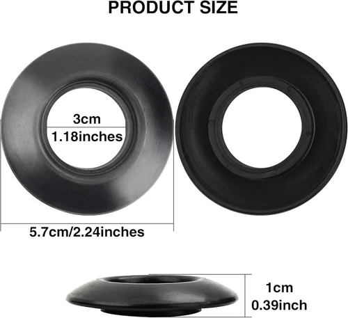 Miniatura 2 de 6 anillos de goteo universales para kayak, piezas de repuesto para remos de canoa, antideslizantes, a prueba de fugas (negro)