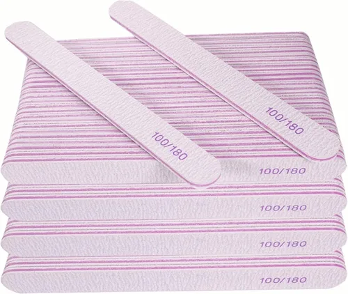 Miniatura 12 de Limas de uñas (25 piezas), lima de uñas de grano 100/180, tablero de esmeril a granel para uñas acrílicas y uñas naturales, limas para uñas