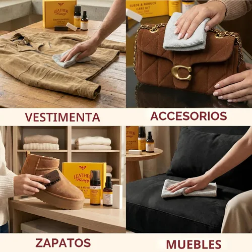Miniatura 4 de Kit de Cuidado de Gamuza y Nubuck Leather Honey: Limpiador, Protector, Cepillo y Borrador de Gamuza: Limpia, Protege y Restaura Zapatos, Botas
