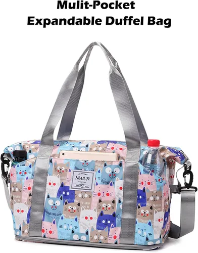 Miniatura 4 de Bolsa de viaje expandible, bolsa de viaje para el fin de semana, bolsa de gimnasio para mujer
