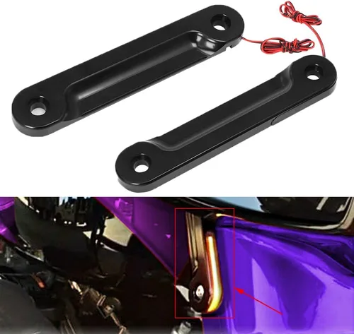 Miniatura 2 de Soporte de señal de giro para horquilla delantera de motocicleta, amortiguador LED para Harley Touring Road King Street Gilde Electra Glide