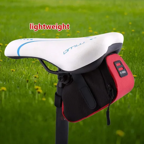Miniatura 4 de Zopsc Bolsa para sillín de bicicleta, bolsa de almacenamiento debajo del asiento con apertura con cremallera, poliéster súper ligero, para la Negro