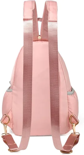Miniatura 7 de YAZEKOUS - Mochila cruzada tipo bandolera mini para mujeres, convertible, pequeña mochila para viajes, para senderismo, mochila de día Z Rosa