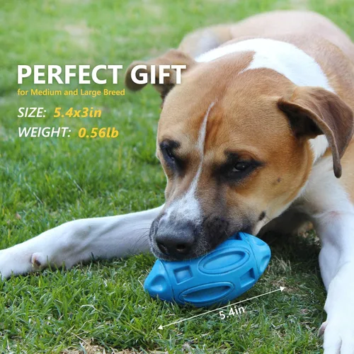 Miniatura 6 de EASTBLUE Juguetes para perros con sonido para masticadores agresivos: Bola de goma para cachorros con chirriador, juguete para mascotas casi