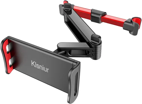 Miniatura 8 de Klsniur Soporte para reposacabezas de automóvil, soporte para reposacabezas de tableta, soporte universal giratorio de 360° ajustable para tablet