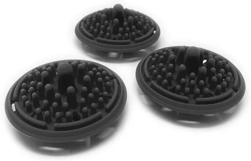 Paint Puck Limpiador de pinceles (paquete de 3, negro) - Inserto de silicona reutilizable con succión y protuberancias para limpiar pinceles