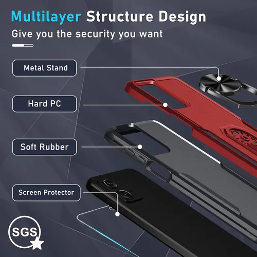 Miniatura 4 de Janmitta - Funda compatible con Moto G 5G 2023 con protector de pantalla, cubierta protectora de cuerpo completo resistente a prueba de golpes