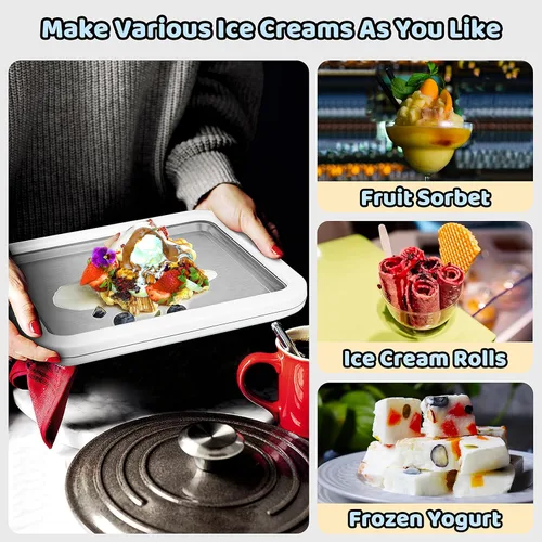 Miniatura 2 de JoyMech Máquina para hacer helados instantáneos, ideal para hacer helados suaves para servir helados, sorbete de yogur congelado, helado enrollado
