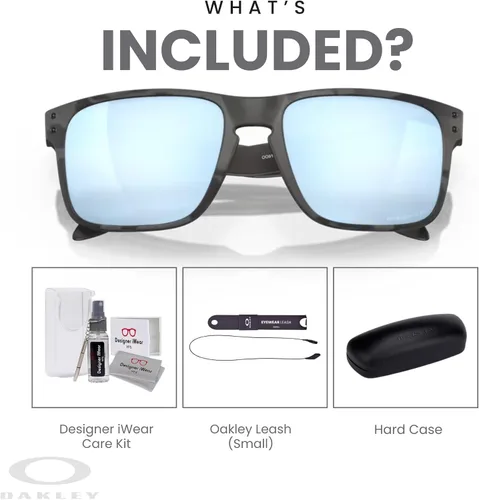 Miniatura 3 de Oakley Holbrook OO9102 - Gafas de sol cuadradas para hombre + paquete con correa + paquete con kit de gafas de diseñador iWear